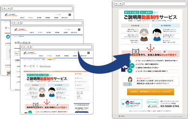 売りたい商品やサービスを載せた特設ページ